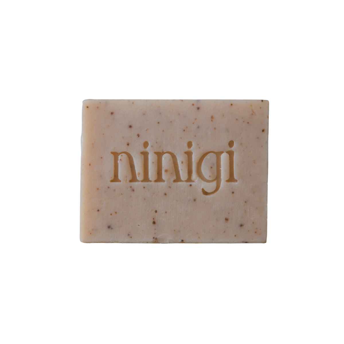 Bar of soap with 'ninigi' branding on a white background