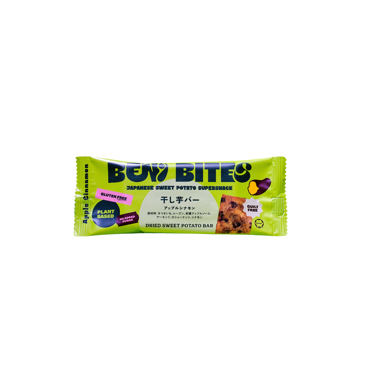 BENI BITES Dried Sweet Potato Bar Apple Cinnamon