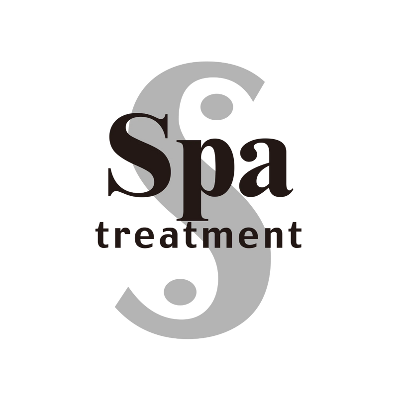 Spa treatment logo with stylized letter 'S' on a white background